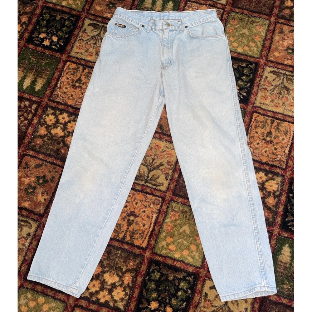 Vintage 80s H.I.S Acid Wash Jeans Made In USA Marble Wash Denim 32x31.5